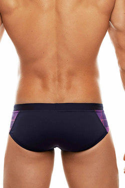 Tribe Navy/Pink Highland-Fling Low-Rise Swim Brief thumbnail 3