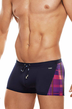 Tribe Navy/Pink Highland-Fling Swim Trunk thumbnail 1