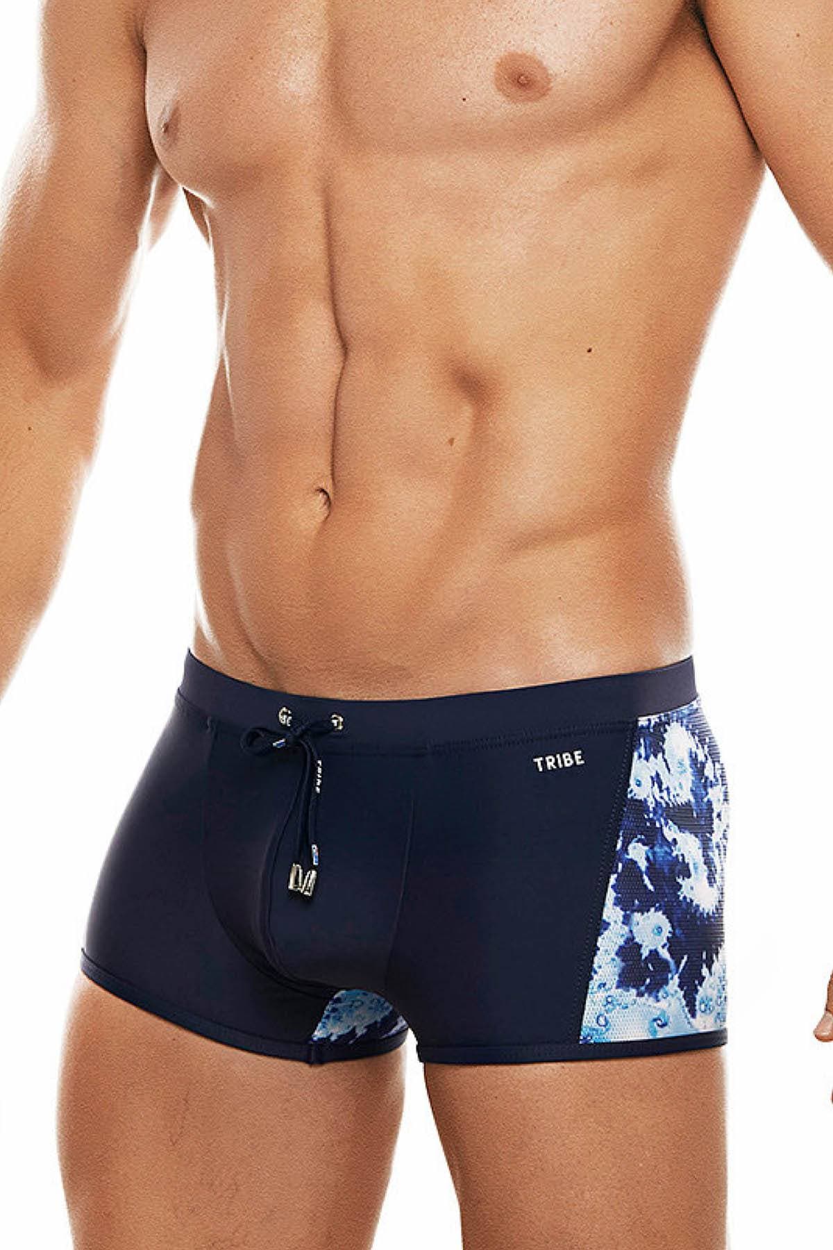Tribe Navy/White Bora Bora Swim Trunk