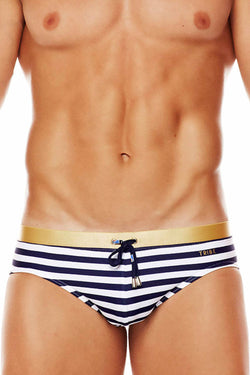 Tribe Navy/White/Gold Riviera Shimmer Swim Boy-Brief thumbnail 2