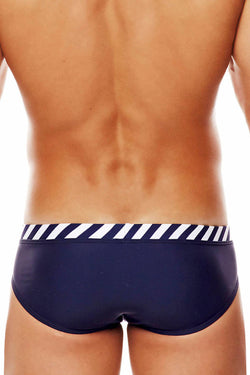 Tribe Navy/White Riviera-Twist Low-Rise Swim Brief thumbnail 3