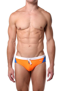 Tribe Orange/Cobalt-Blue Caribbean Lo-Rise Brief thumbnail 1