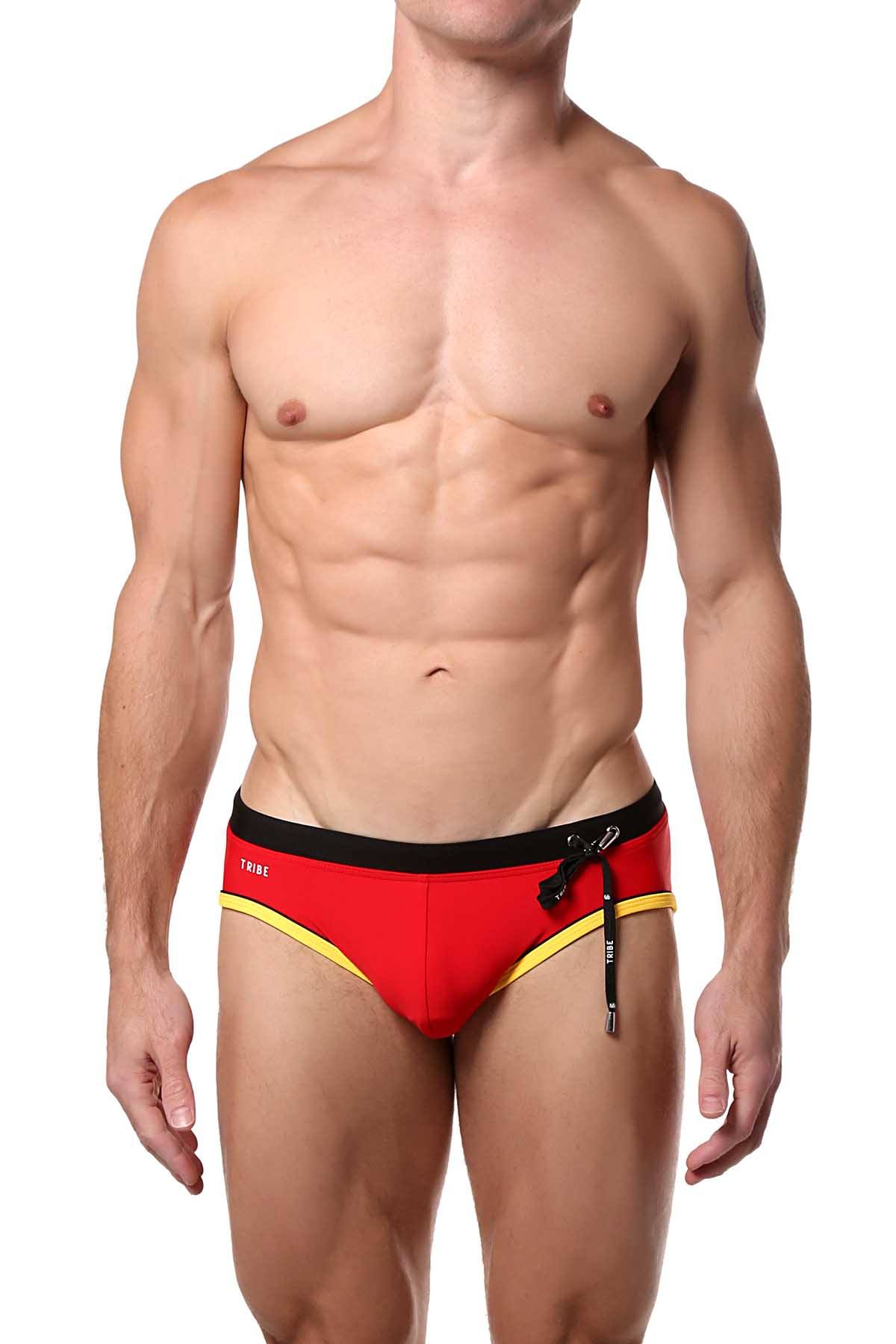 Tribe Red/Black Oceanic Low-Rise Swim Brief