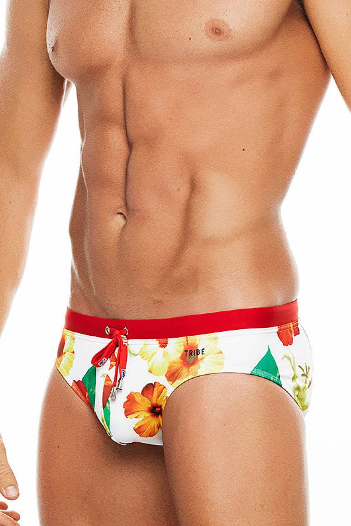 Tribe Red/Hibiscus Hawaii Low-Rise Swim Brief