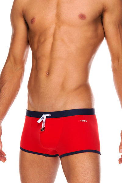 Tribe Red & Navy Atlantic Swim Trunk