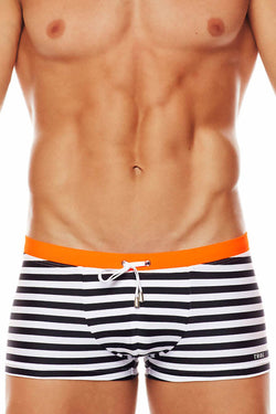 Tribe White/Black/Orange Riviera-Sunset Swim Trunk thumbnail 2