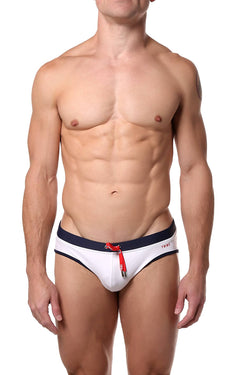 Tribe White/Navy Atlantic Low-Rise Swim Brief thumbnail 1