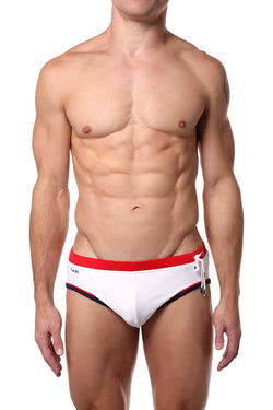 Tribe White/Red Oceanic Low-Rise Swim Brief thumbnail 1