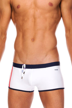 Tribe White & Navy Indian Swim Trunk thumbnail 1
