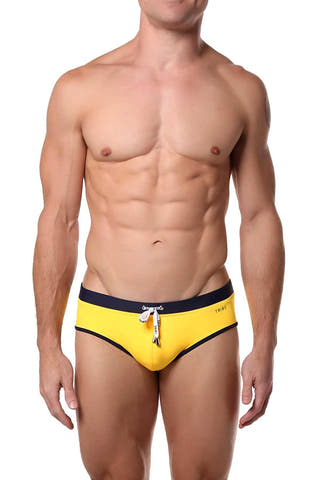 Tribe Yellow/Navy Atlantic Swim Boy-Brief