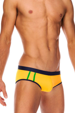 Tribe Yellow & Navy Indian Swim Boy Brief thumbnail 2