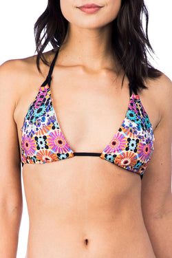 Trina Turk Golden Medallion Printed Triangle Bikini Top thumbnail 1