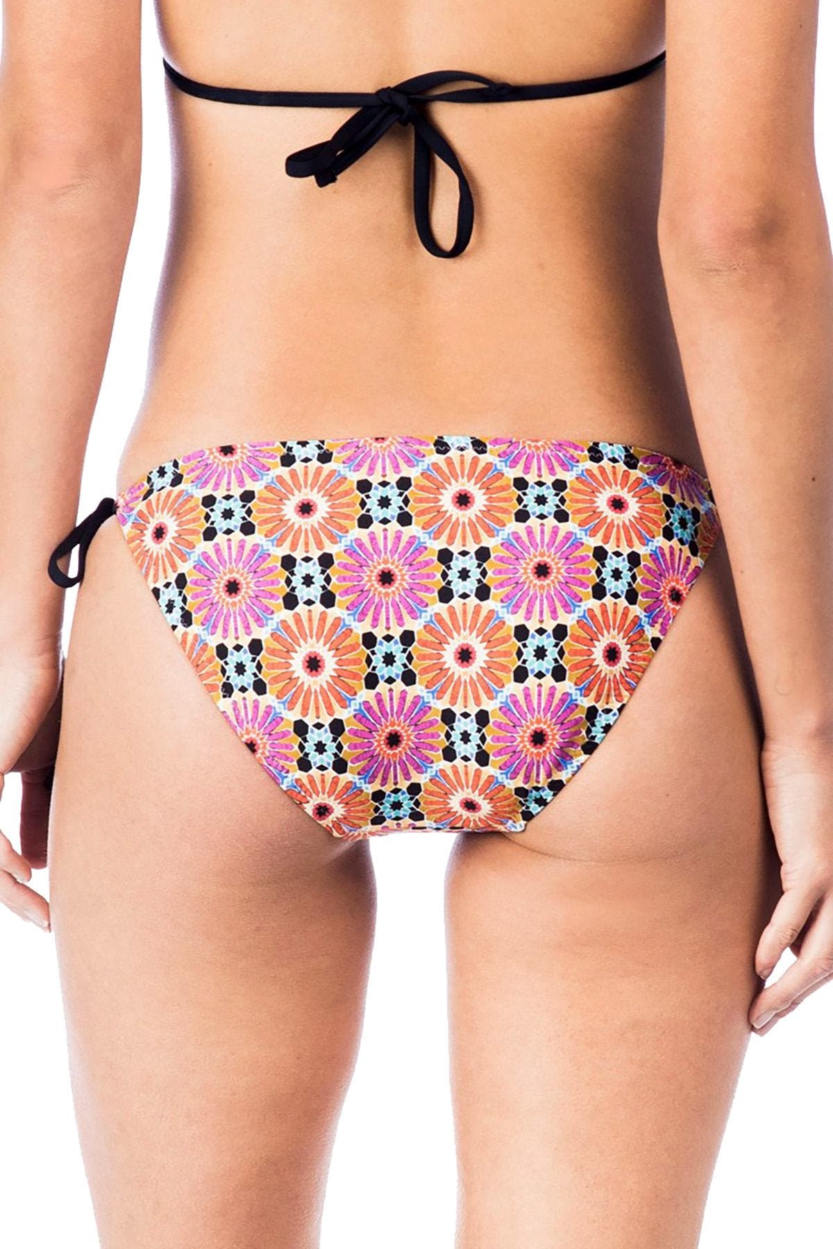Trina Turk Golden Medallion Side Tie Bikini Bottom in Multicolor