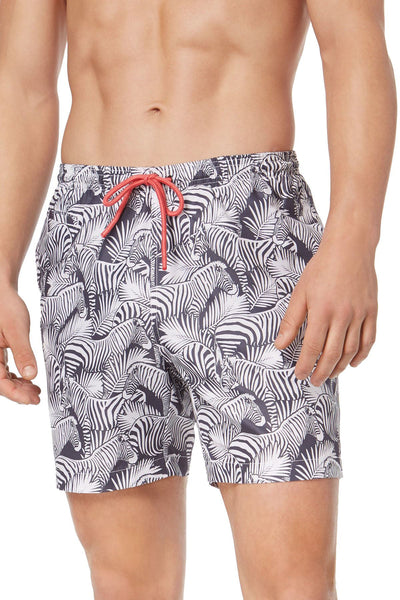 Trunks Surf & Swim Co. Charcoal/White Sano Zebra 6.5" Swim Trunk