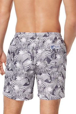 Trunks Surf & Swim Co. Charcoal/White Sano Zebra 6.5" Swim Trunk thumbnail 2
