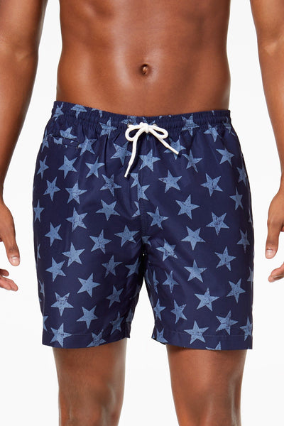 Trunks Surf & Swim Co. Marine/Dark-Blue Sano Star-Print 6.5" Swim Trunk