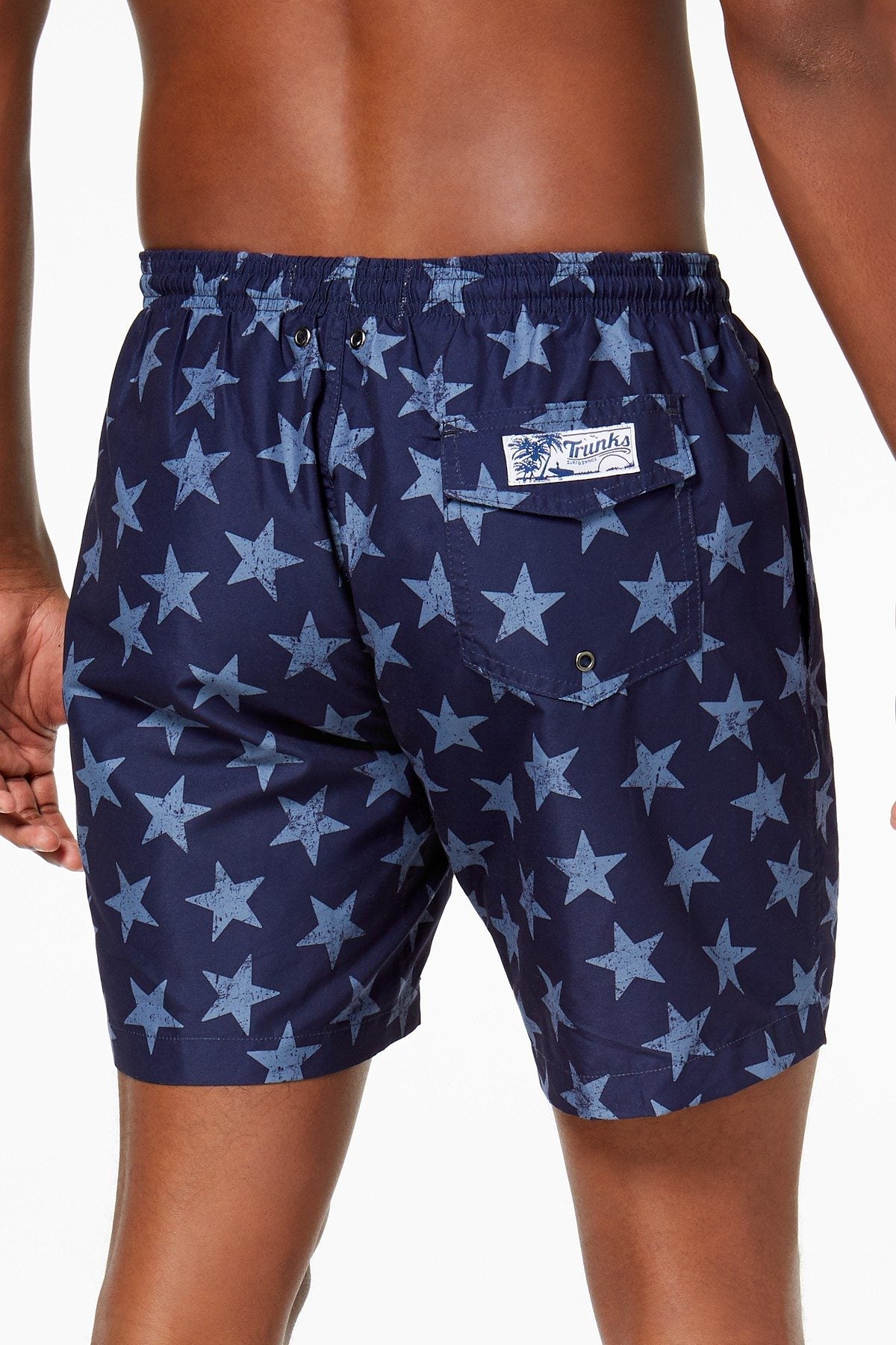 Trunks Surf & Swim Co. Marine/Dark-Blue Sano Star-Print 6.5" Swim Trunk