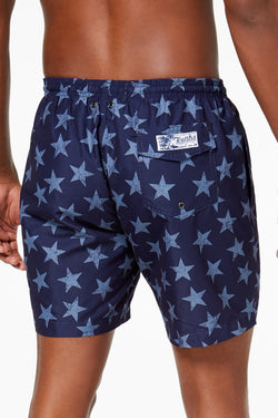Trunks Surf & Swim Co. Marine/Dark-Blue Sano Star-Print 6.5" Swim Trunk thumbnail 2