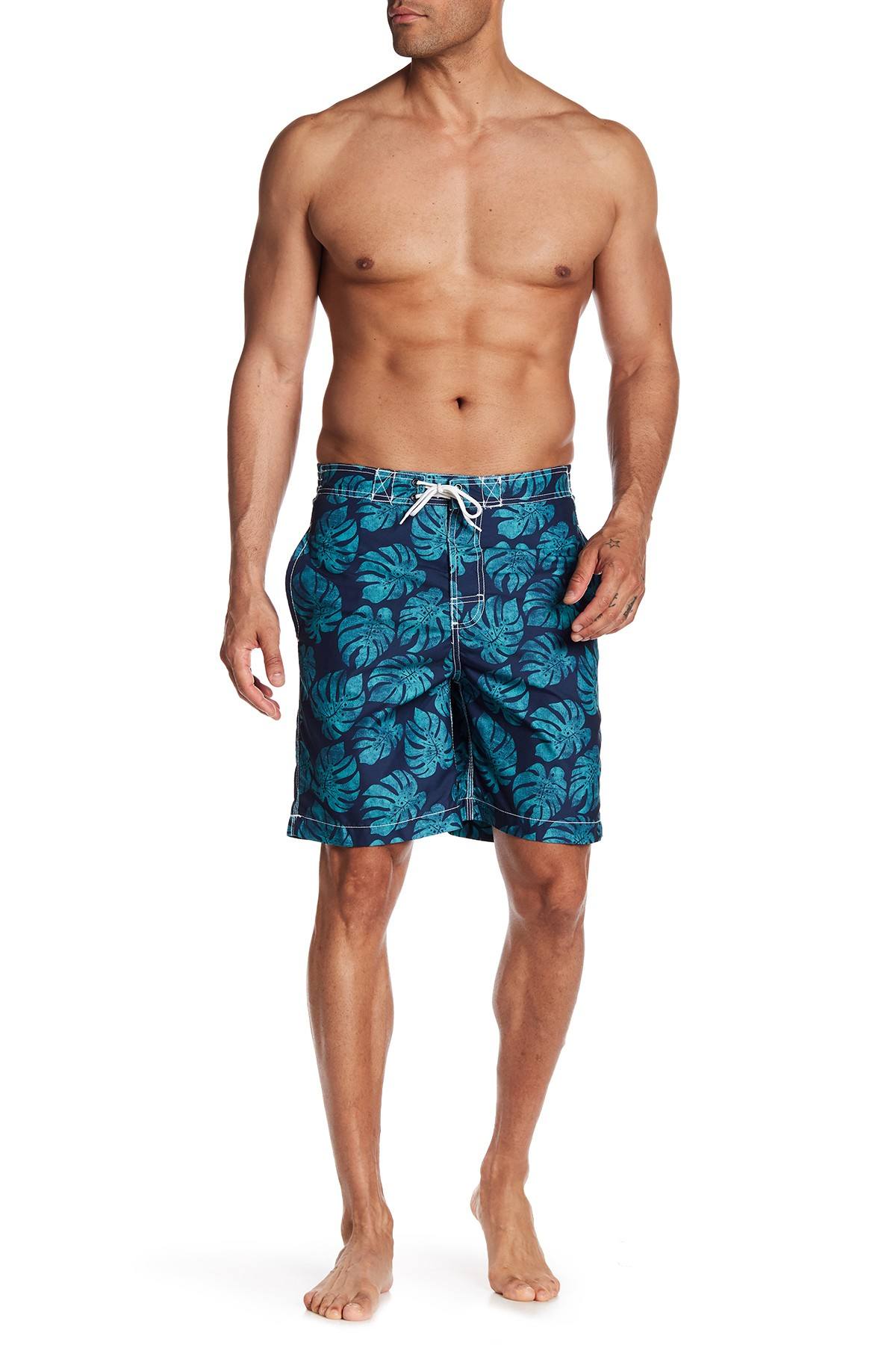 Trunks Surf & Swim Co. Marine/Sea-Green Palmetto 8.5" Swim Trunk