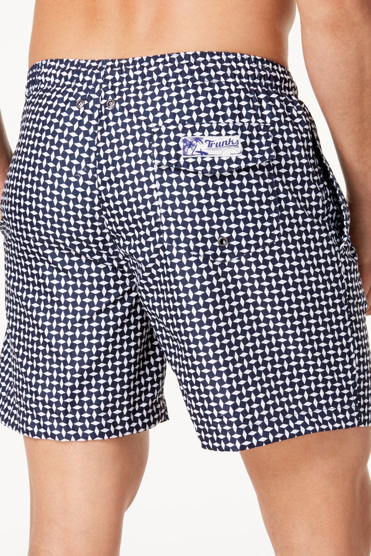 Trunks Surf & Swim Co. Marine/White Geo Matrix Swim Trunk