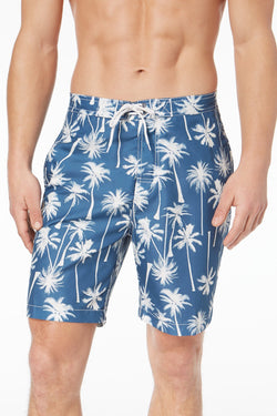 Trunks Surf & Swim Co. Midnight/Off-White Swami Coconut Tree Palm 8.5'' Swim Trunk thumbnail 1