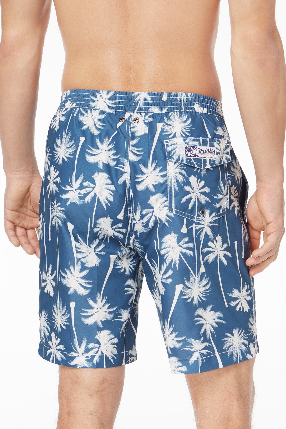 Trunks Surf & Swim Co. Midnight/Off-White Swami Coconut Tree Palm 8.5'' Swim Trunk
