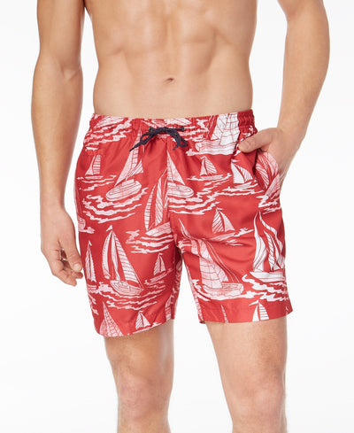 Trunks Surf & Swim Co. Red Sano Sailboat 6.5" Swim Trunk