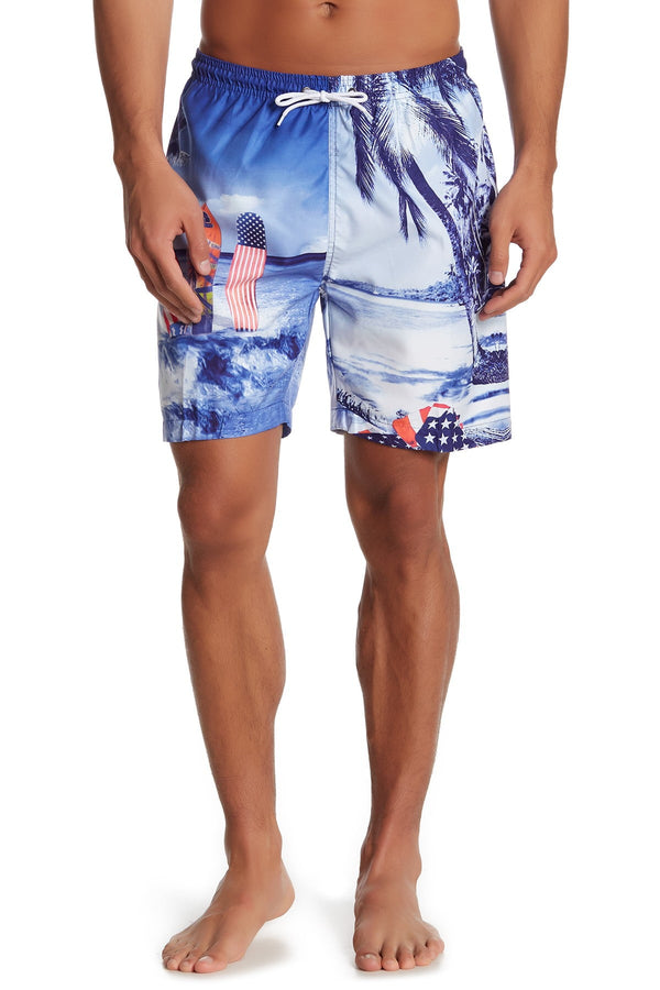 Trunks Surf and Swim CO. Printed Tropical Swim Shorts