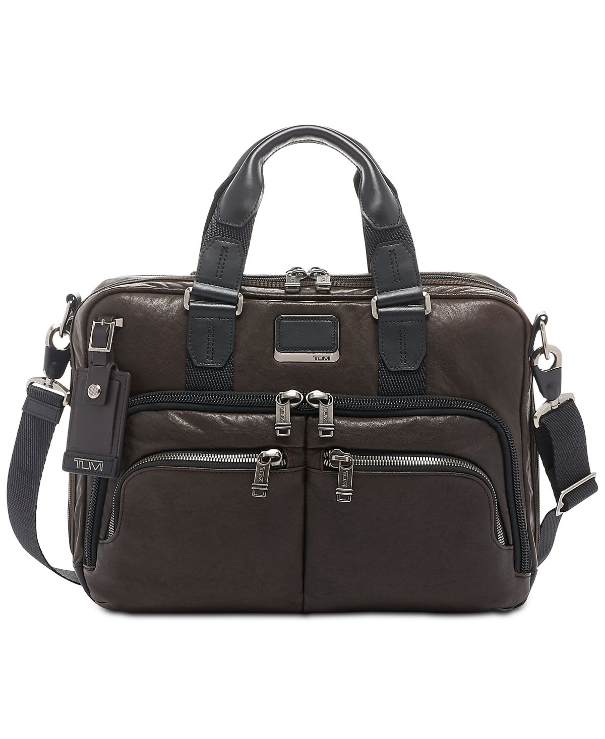 Tumi Alpha Bravo Slim Briefcase Dark Brown Smooth