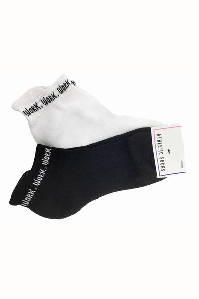TwelveNYC Black/White Women's Work Work Work Ankle Sock 2-Pack