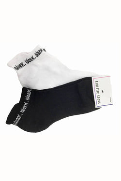 TwelveNYC Black/White Women's Work Work Work Ankle Sock 2-Pack thumbnail 2