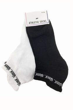 TwelveNYC Black/White Women's Work Work Work Ankle Sock 2-Pack thumbnail 1