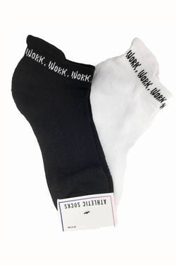 TwelveNYC Black/White Women's Work Work Work Ankle Sock 2-Pack thumbnail 4