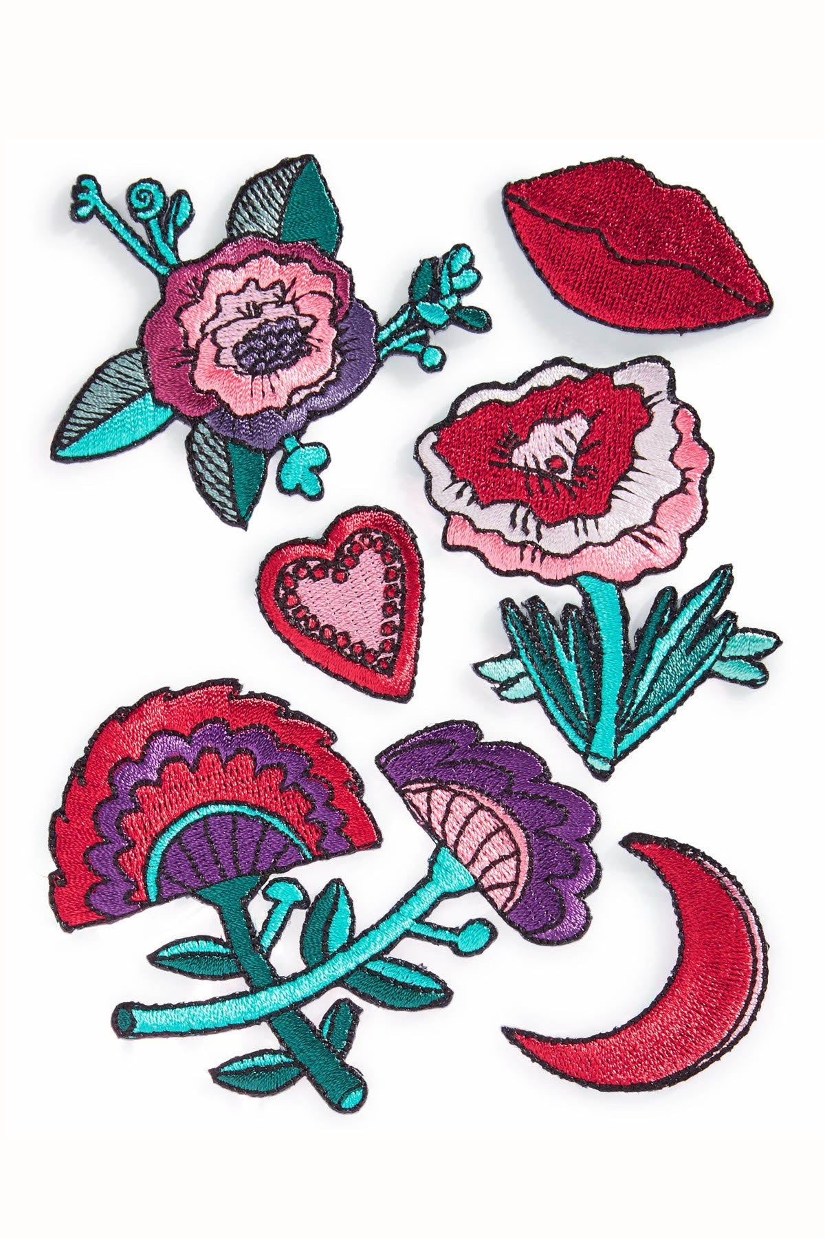 TwelveNYC Embroidered Floral Adhesive Patch 6-Pack