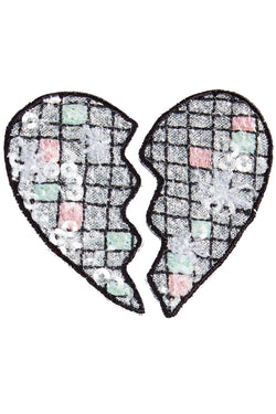 TwelveNYC Gold/Silver Drip-Lip/Broken-Heart 2-Pc Sequined Adhesive Patches thumbnail 2
