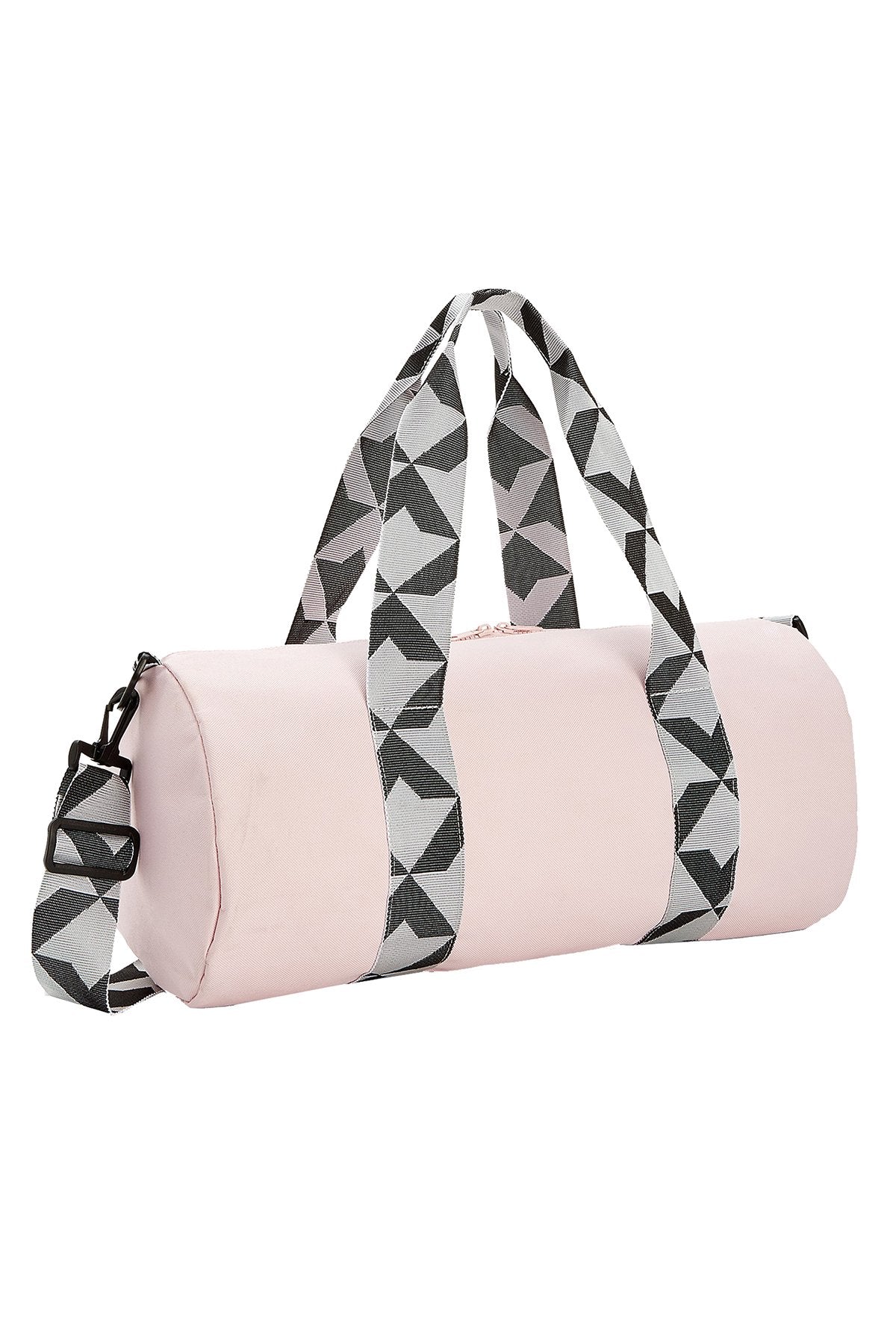 TwelveNYC Light-Pink/Geometric-Print Gym Duffle Bag