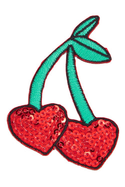 TwelveNYC Red/Multi Cherry/Lips 2-Pc Sequined Adhesive Patches thumbnail 2