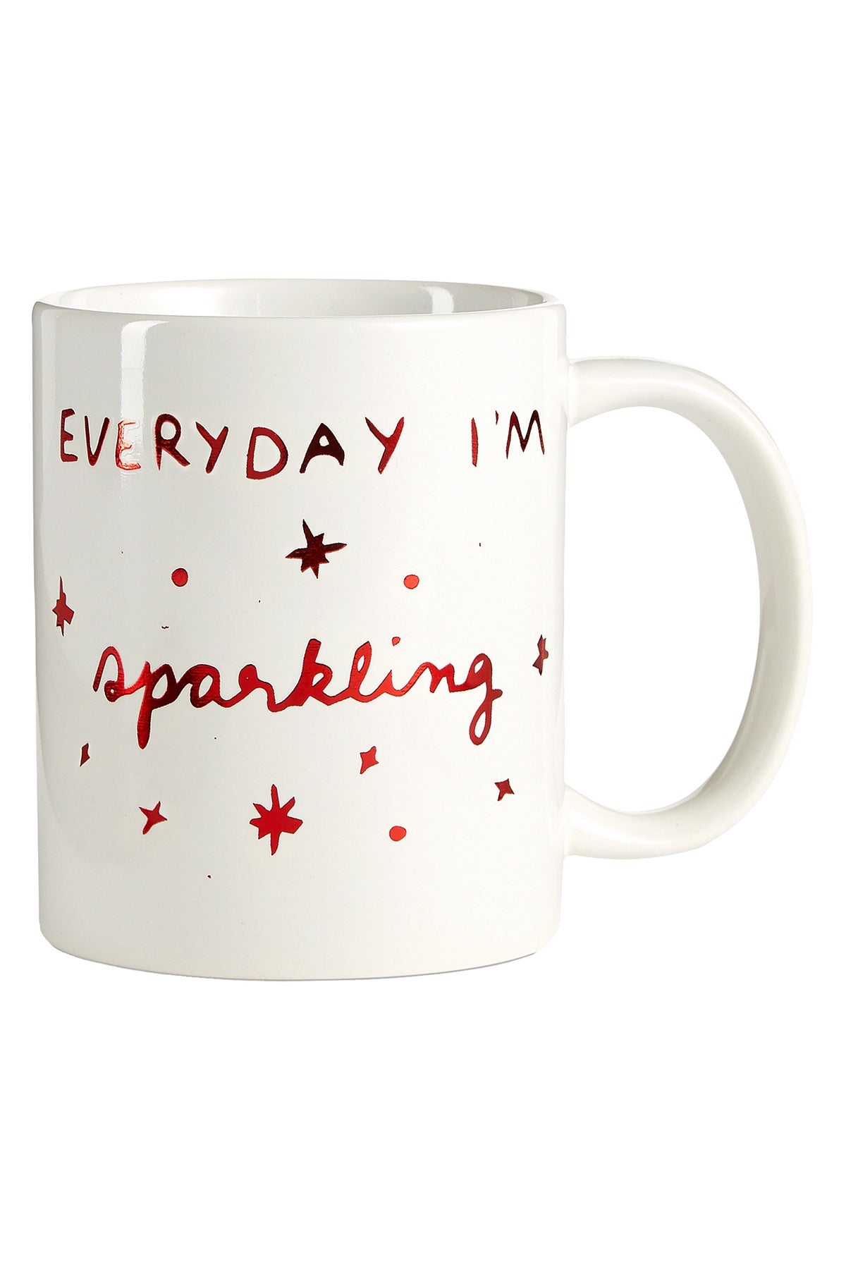 TwelveNYC White 'Everyday I'm, Sparkling' Stoneware 11oz Mug