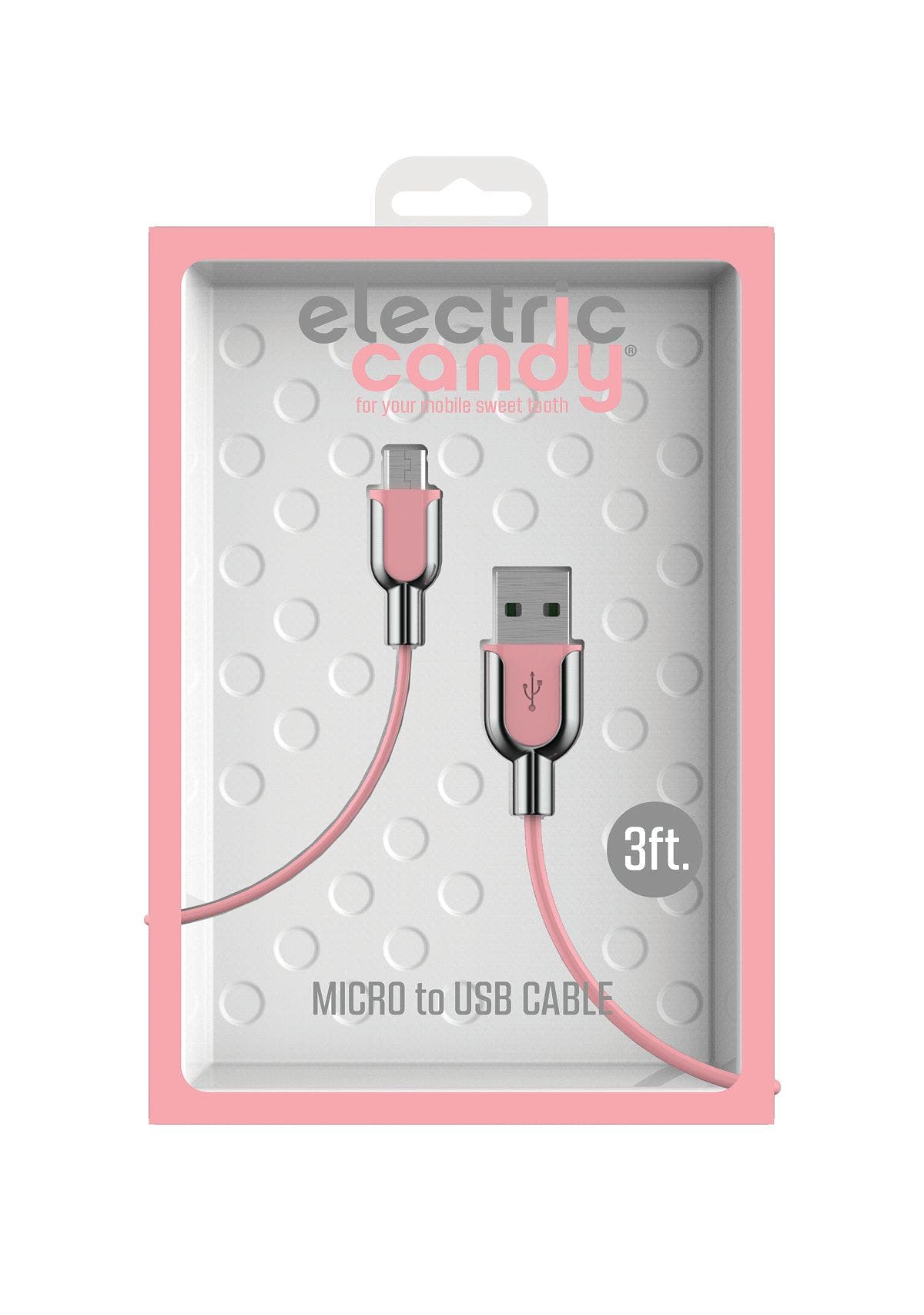 Tzumi Electric Candy Micro-usb Charging Cable Pink