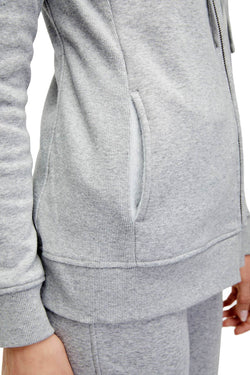 UGG Heather-Grey Clara Zip-Front Port Hoodie thumbnail 4
