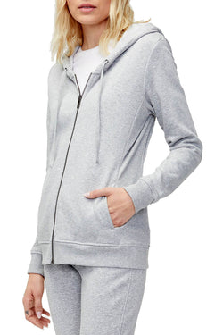 UGG Heather-Grey Clara Zip-Front Port Hoodie thumbnail 2