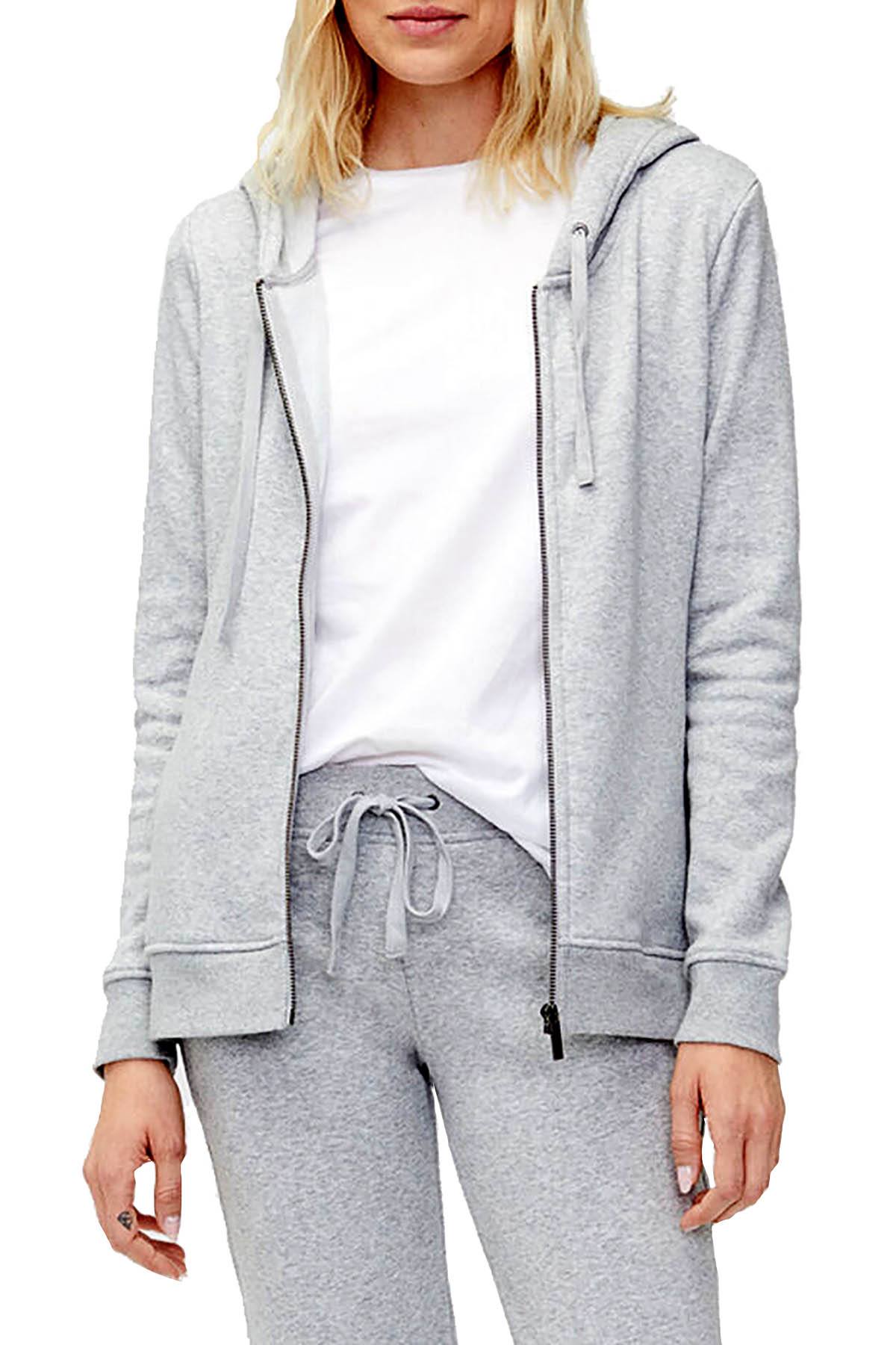 UGG Heather-Grey Clara Zip-Front Port Hoodie