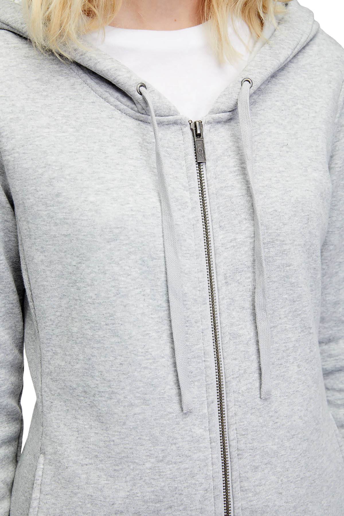 UGG Heather-Grey Clara Zip-Front Port Hoodie