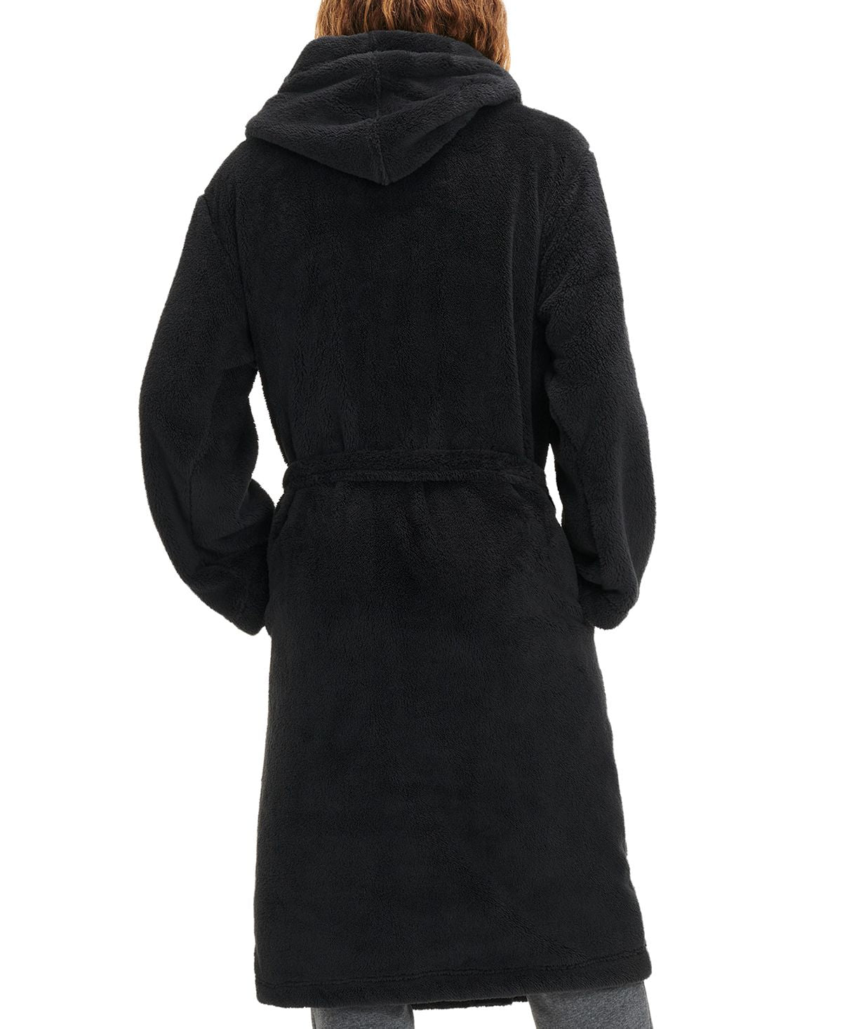 Ugg Fleece Hooded Robe Ink Black