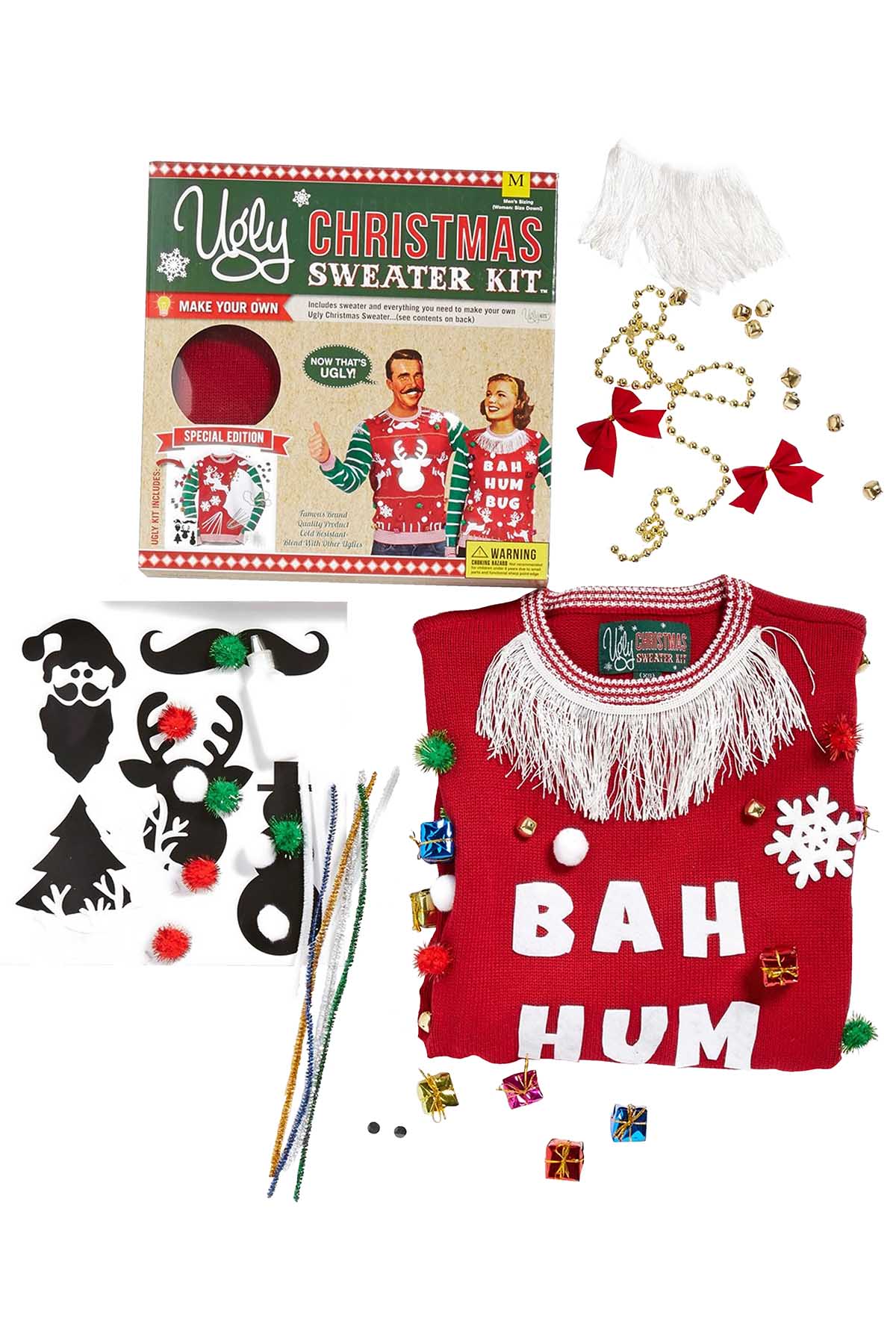 UglyKits™ Red/Green Unisex Ugly Christmas Sweater Kit