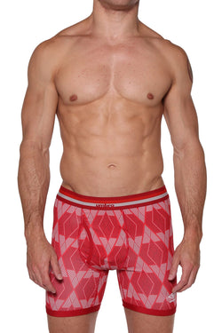 Umbro Red Geometric Performance Boxer Brief thumbnail 1