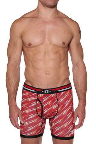 Umbro Red/Orange/Grey Performance Boxer Brief