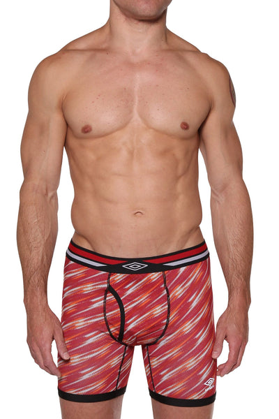 Umbro Red/Orange/Grey Performance Boxer Brief