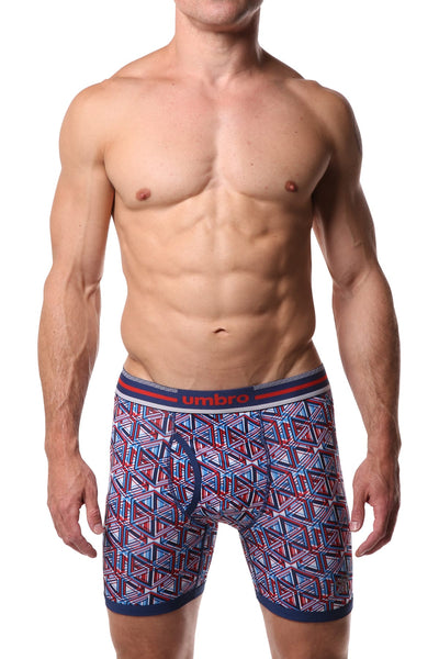 Umbro Red/White/Blue Geometric Performance Boxer Brief