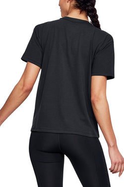 Under Armour Black/Gold Metallic Charged Cotton Girlfriend Tee thumbnail 2